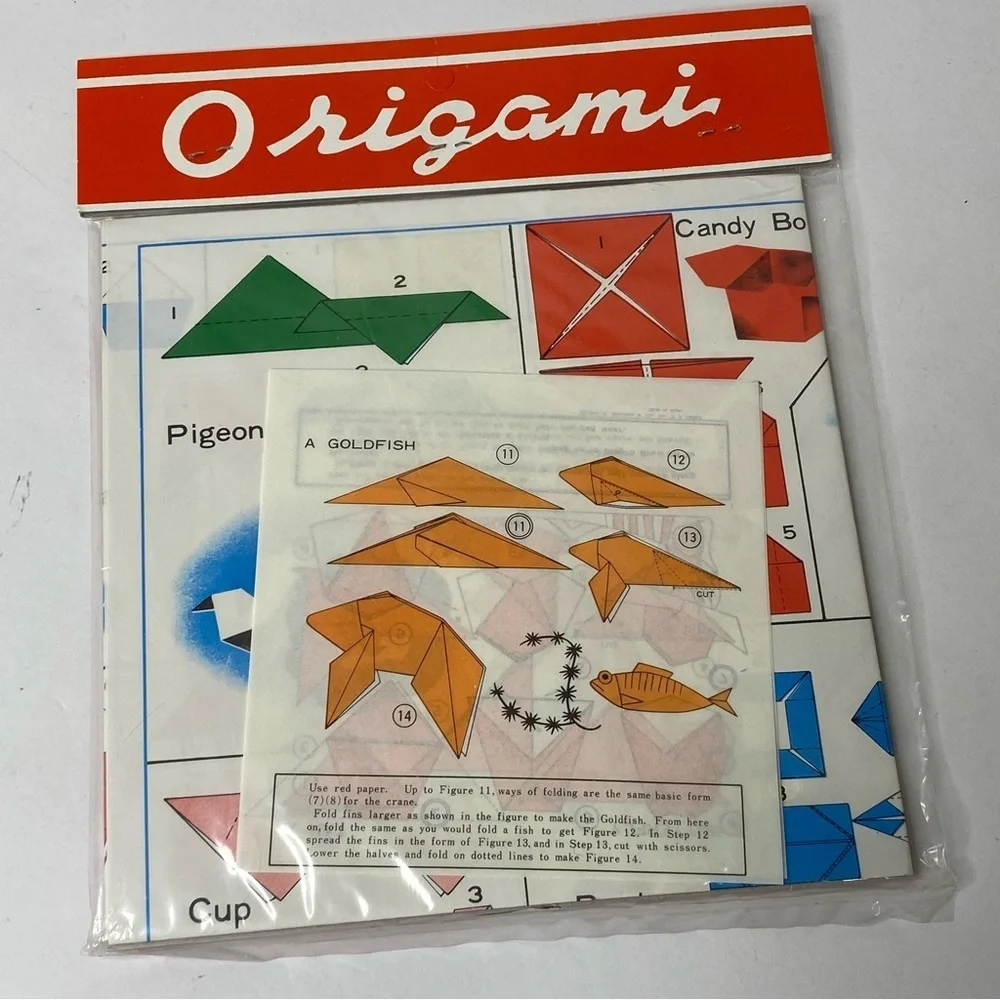 Vintage Otagiri Origami Paper 55 Sheets w Instructions Made in Japan Craft Kit